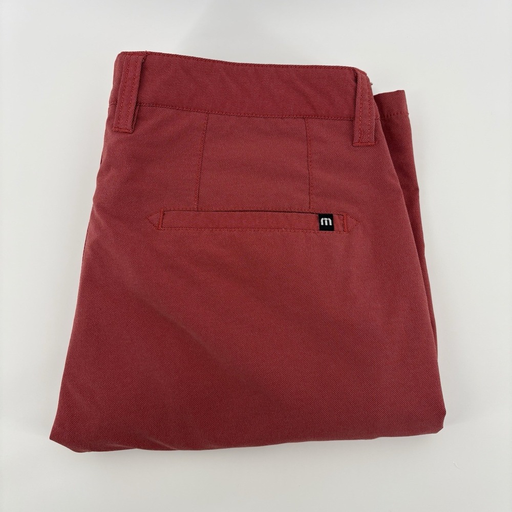 Travis Mathew Red Stretch 10" Inseam Chino Golf Shorts Men's 34